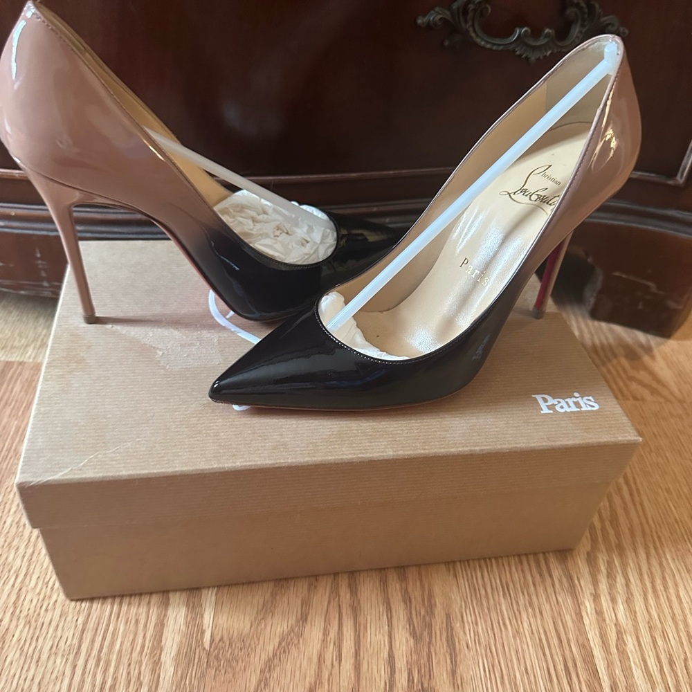 Christian Louboutin Black and Cream Heels